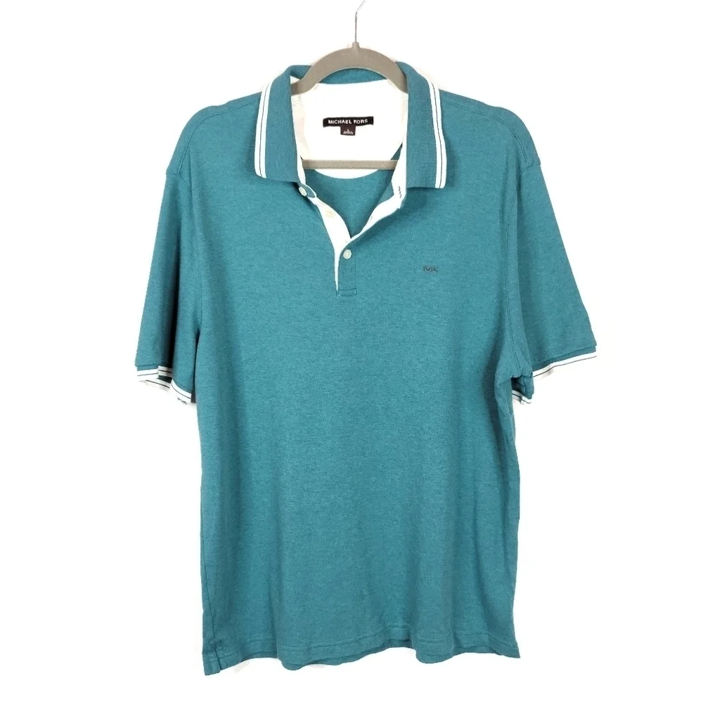 Michael Kors Striped Collar Polo Shirt - Picture 2 of 6